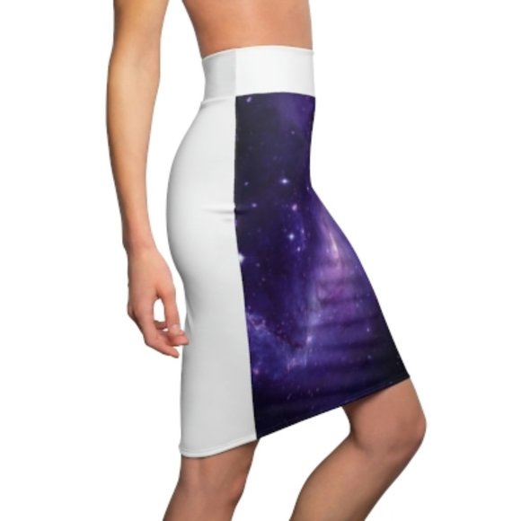Purple Galaxy Pencil Skirt - Picture 1 of 5